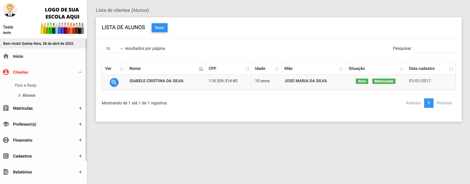 Sistema para escolas